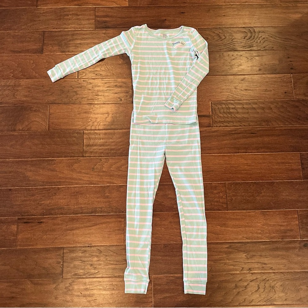 Carter's Light Blue and Pink Striped Pajama Set